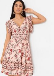 Sukienka z dżerseju. Brązowe sukienki damskie bonprix, bez wzorów, z dżerseju, bez ramiączek. Za 147.99 zł.