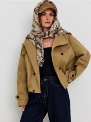 Kurtka bomber ze stójką - zielony. Zielone kurtki damskie Sinsay, l, bez wzorów, bez kaptura. Za 89.99 zł.