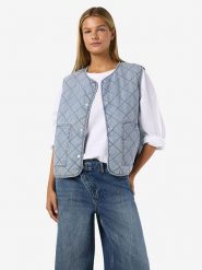 Noisy may Kamizelka pikowana "Cleo" w kolorze błękitnym rozmiar: L. Niebieskie kamizelki damskie Noisy may, l, bez wzorów, z bawełny, bez kaptura. Za 118.84 zł.