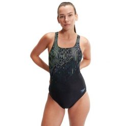 Damski kostium kąpielowy 1-częściowy Speedo Eco+M. Czarne stroje jednoczęściowe Speedo, bez wzorów. Za 249.50 zł.