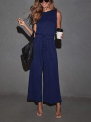 LA Angels Kombinezon w kolorze granatowym rozmiar: M. Niebieskie kombinezony damskie LA Angels, m, bez wzorów, bez kołnierzyka, bez ramiączek. Za 195.06 zł.