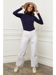 L'armoire de Suzette Golf w kolorze granatowym rozmiar: 38/40. Niebieskie golfy damskie L'armoire de Suzette, l, bez wzorów, z kaszmiru, bez ramiączek. Za 144.24 zł.