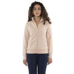 Bluza ciepła z pełny zamek błyskawiczny na czas wolny. Brązowe bluzy damskie LEONE 1947 APPAREL, bez wzorów, z bawełny, bez kaptura. W wyprzedaży za 164.19 zł.