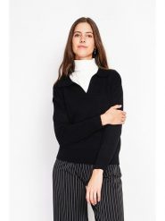 ASSUILI Sweter w kolorze czarnym rozmiar: 42. Czarne swetry klasyczne damskie Assuili, bez kołnierzyka. Za 113.99 zł.