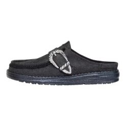 HeyDude Damskie Mokasyny WNDY Slip Buckle Denim. Czarne mokasyny damskie Hey dude, z denimu, bez obcasa. Za 249.00 zł.