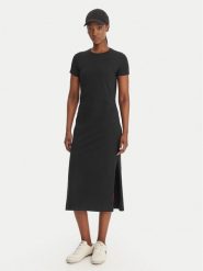 Kappa Sukienka codzienna Iclisia 332D7PW Czarny Slim Fit. Czarne sukienki damskie Kappa, bez wzorów, z bawełny, bez ramiączek. Za 179.99 zł.