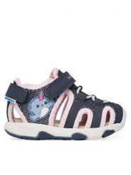 Geox Sandały B Sandal Multy B550DA 0AS50 CF48T M Granatowy. Niebieskie sandały dziewczęce Geox, z materiału, bez obcasa, bez zapięcia. Za 119.99 zł.