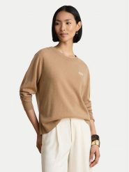 LAUREN RALPH LAUREN Sweter 200P03371500 Beżowy ciemny Relaxed Fit. Brązowe swetry klasyczne damskie Lauren Ralph Lauren, s, z kaszmiru, bez kołnierzyka. Za 1,899.00 zł.