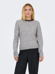 ONLY Sweter w kolorze szarym rozmiar: XL. Szare swetry klasyczne damskie Only, xl, ze splotem, bez kołnierzyka. Za 96.14 zł.