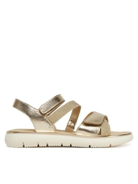 Primigi Sandały 7936511 M Złoty. Żółte sandały dziewczęce Primigi, ze skóry, bez obcasa, bez zapięcia. Za 289.99 zł.