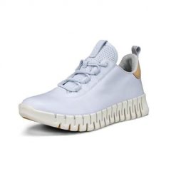 Buty do chodzenia damskie Ecco Sneaker Gruuv Lea. Białe obuwie sportowe damskie ECCO, z materiału, bez zapięcia, trekkingowe. Za 674.00 zł.