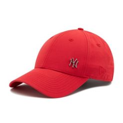 Czapka z daszkiem New Era. Czerwone czapki z daszkiem damskie New Era, bez wzorów. Za 89.99 zł.