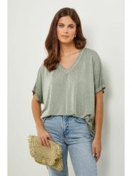 Lin Passion Tunika w kolorze zielonym rozmiar: 34/36. Zielone tuniki damskie Lin Passion, bez wzorów, klasyczne, bez kołnierzyka, bez ramiączek. Za 113.99 zł.