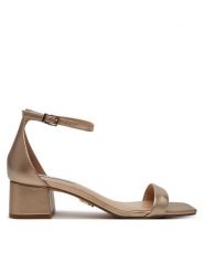 Steve Madden Sandały Gena SM11003579 Złoty. Żółte sandały damskie Steve Madden, bez wzorów, ze skóry, bez obcasa, na słupku, bez zapięcia. Za 359.99 zł.