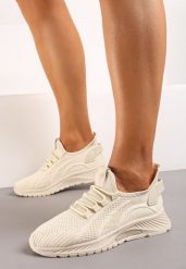 Beżowe Sznurowane Buty Sportowe na Grubszej Podeszwie Unamarie. Brązowe obuwie sportowe casual damskie Born2be, z jeansu. Za 49.99 zł.