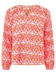 Zwillingsherz Bluzka "Joyful" w kolorze czerwono-jasnoróżowym rozmiar: S/M. Czerwone bluzki damskie Zwillingsherz, m, bez wzorów, z wiskozy, bez kołnierzyka, bez ramiączek. Za 126.15 zł.