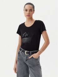 Liu Jo Beachwear T-Shirt VA5157 JS360 Czarny Regular Fit. Czarne t-shirty damskie Liu Jo Beachwear, l, bez wzorów, z wiskozy, bez kołnierzyka. Za 189.99 zł.