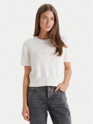 Calvin Klein Jeans Sweter Chunky LV044E306G Beżowy Regular Fit. Brązowe swetry klasyczne damskie Calvin Klein Jeans, l, z bawełny, bez kołnierzyka. Za 329.99 zł.