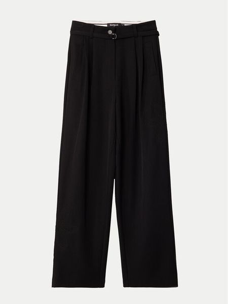 Desigual Spodnie materiałowe Rin 24WWPW20 Czarny Loose Fit. Czarne spodnie materiałowe damskie Desigual, bez wzorów, z materiału. Za 329.99 zł.