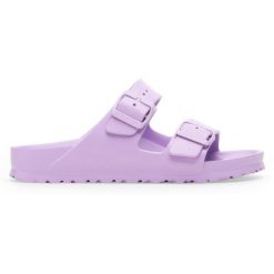 Klapki damskie Birkenstock Arizona Eva. Niebieskie klapki damskie Birkenstock, bez wzorów, z materiału, bez obcasa, bez zapięcia. Za 347.00 zł.