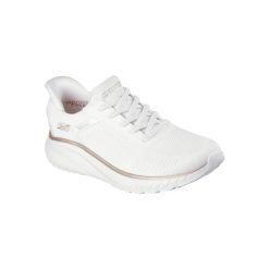 Buty SKECHERS BOBS SQUAD CHAOS Biały. Białe obuwie sportowe damskie Skechers, z syntetyku, bez zapięcia, do biegania, Skechers Sport. Za 314.99 zł.
