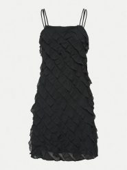 YAS Sukienka koktajlowa Danci 26035272 Czarny Regular Fit. Czarne sukienki damskie YAS, bez wzorów, z syntetyku, wizytowe, bez ramiączek. Za 129.99 zł.