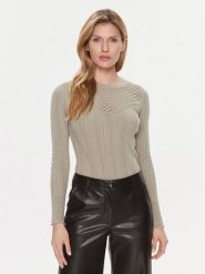 Guess Sweter Marie Rn Lt W4RR23 Z3C71 Beżowy Slim Fit. Brązowe swetry klasyczne damskie Guess, s, z bawełny, bez kołnierzyka. Za 379.99 zł.