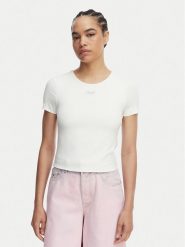 Tommy Jeans T-Shirt Athleisure Metal DW0DW22284 Biały Slim Fit. Białe t-shirty damskie Tommy Jeans, s, bez wzorów, z jeansu, bez kołnierzyka. Za 209.99 zł.