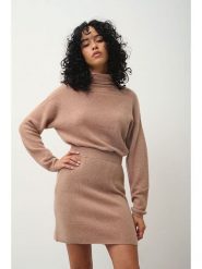 AUTHENTIC CASHMERE Kaszmirowy golf w kolorze beżowym rozmiar: XL. Brązowe golfy damskie AUTHENTIC CASHMERE, xl, bez wzorów, z kaszmiru, bez ramiączek. Za 373.35 zł.