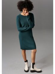 Aniston Sukienka dzianinowa w kolorze morskim rozmiar: 36. Niebieskie sukienki damskie Aniston, bez wzorów, z dzianiny, bez ramiączek. Za 82.99 zł.