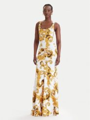 Versace Jeans Couture Sukienka codzienna 80HAO970 JS550 Biały Slim Fit. Białe sukienki damskie Versace Jeans Couture, bez wzorów, z bawełny, bez ramiączek. Za 1,809.00 zł.