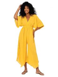 Aller Simplement Kombinezon w kolorze żółtym rozmiar: 34-40. Żółte kombinezony damskie Aller Simplement, bez wzorów, z bawełny, bez kołnierzyka, bez ramiączek. Za 86.99 zł.