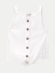 Coccodrillo Top WC4140501HGK Biały Regular Fit. Białe koszulki i t-shirty dziewczęce COCCODRILLO, bez wzorów, z bawełny, bez kołnierzyka, bez ramiączek. Za 59.99 zł.
