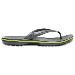 Klapki Crocs Crocband Flip. Szare klapki damskie Crocs, bez wzorów, bez obcasa, bez zapięcia. Za 166.62 zł.