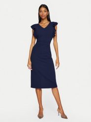 Vila Sukienka koktajlowa Clara 14100344 Granatowy Slim Fit. Niebieskie sukienki damskie Vila, bez wzorów, z syntetyku, wizytowe, bez ramiączek. Za 139.99 zł.