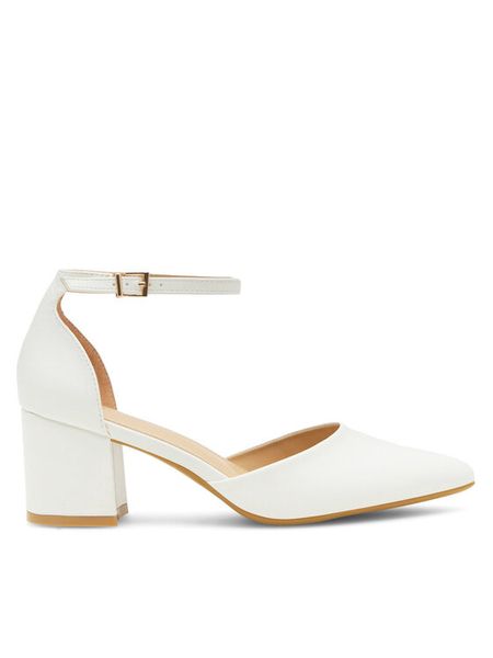 JENNY Czółenka ANGEL WS210702-10 Biały. Białe czółenka damskie Jenny, bez wzorów, z materiału, bez obcasa. Za 129.99 zł.