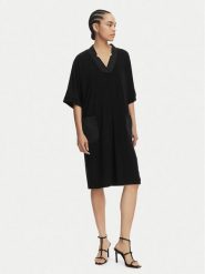 Joseph Ribkoff Sukienka codzienna 261010 Czarny Relaxed Fit. Czarne sukienki damskie Joseph Ribkoff, bez wzorów, z syntetyku, bez ramiączek. Za 839.99 zł.