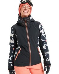 Kurtka do sportów zimowych techniczna damska FREE JET 10K. Czarne kurtki sportowe damskie Roxy, xl, bez wzorów, z materiału, bez kaptura. Za 729.99 zł.