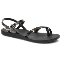 Czarne Sandały Ipanema Wodoodporne Sandały Damskie. Czarne sandały damskie Ipanema, bez wzorów, z materiału, bez obcasa, bez zapięcia. Za 75.00 zł.