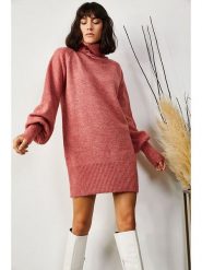 Olalook Sukienka dzianinowa w kolorze jasnoróżowym rozmiar: onesize. Różowe sukienki damskie Olalook, bez wzorów, z dzianiny, bez ramiączek. Za 132.98 zł.