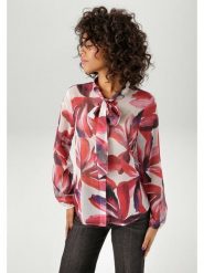 Aniston Bluzka w kolorze biało-czerwonym rozmiar: 46. Białe bluzki damskie Aniston, bez wzorów, bez kołnierzyka, bez ramiączek. Za 60.88 zł.