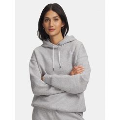 Bluza Under Armour Icon Fleece Hoodie. Szare bluzy damskie Under Armour, bez wzorów, bez kaptura. Za 169.99 zł.