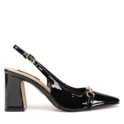 Czółenka Nine West. Czarne czółenka damskie Nine West, bez wzorów, bez obcasa. Za 249.99 zł.