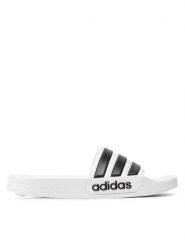 Adidas Klapki adilette Shower GZ5921 Biały. Białe klapki damskie Adidas, bez wzorów, z tworzywa sztucznego, bez obcasa, bez zapięcia. Za 89.99 zł.
