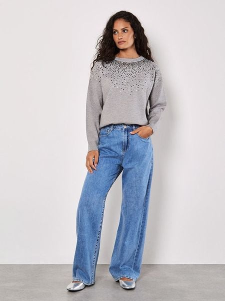 Apricot Sweter w kolorze szarym rozmiar: L. Szare swetry klasyczne damskie Apricot, l, bez kołnierzyka. Za 87.40 zł.