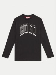 Hugo Bluzka G00148 D Czarny Regular Fit. Czarne t-shirty i koszulki chłopięce Hugo, bez wzorów, z bawełny, bez kołnierzyka, bez ramiączek. Za 129.99 zł.