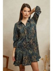 Plume Sukienka "Tivee" w kolorze oliwkowo-niebieskim rozmiar: XL. Brązowe sukienki damskie Plume, bez wzorów, bez ramiączek. Za 127.35 zł.
