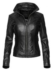 Bugatti Skórzana kurtka w kolorze czarnym rozmiar: 42. Czarne kurtki damskie Bugatti, bez wzorów, z materiału, bez kaptura. Za 739.99 zł.