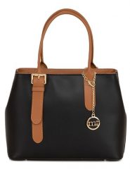 Mia Tomazzi Skórzana torebka w kolorze czarno-jasnobrązowym - 31 x 24 x 11 cm rozmiar: onesize. Brązowe torebki klasyczne damskie Mia Tomazzi, z materiału, przez ramię, bez dodatków. Za 349.95 zł.