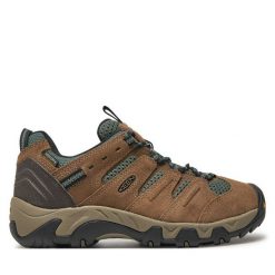 Trekkingi Keen. Brązowe obuwie sportowe damskie Keen, bez zapięcia, trekkingowe. Za 279.99 zł.